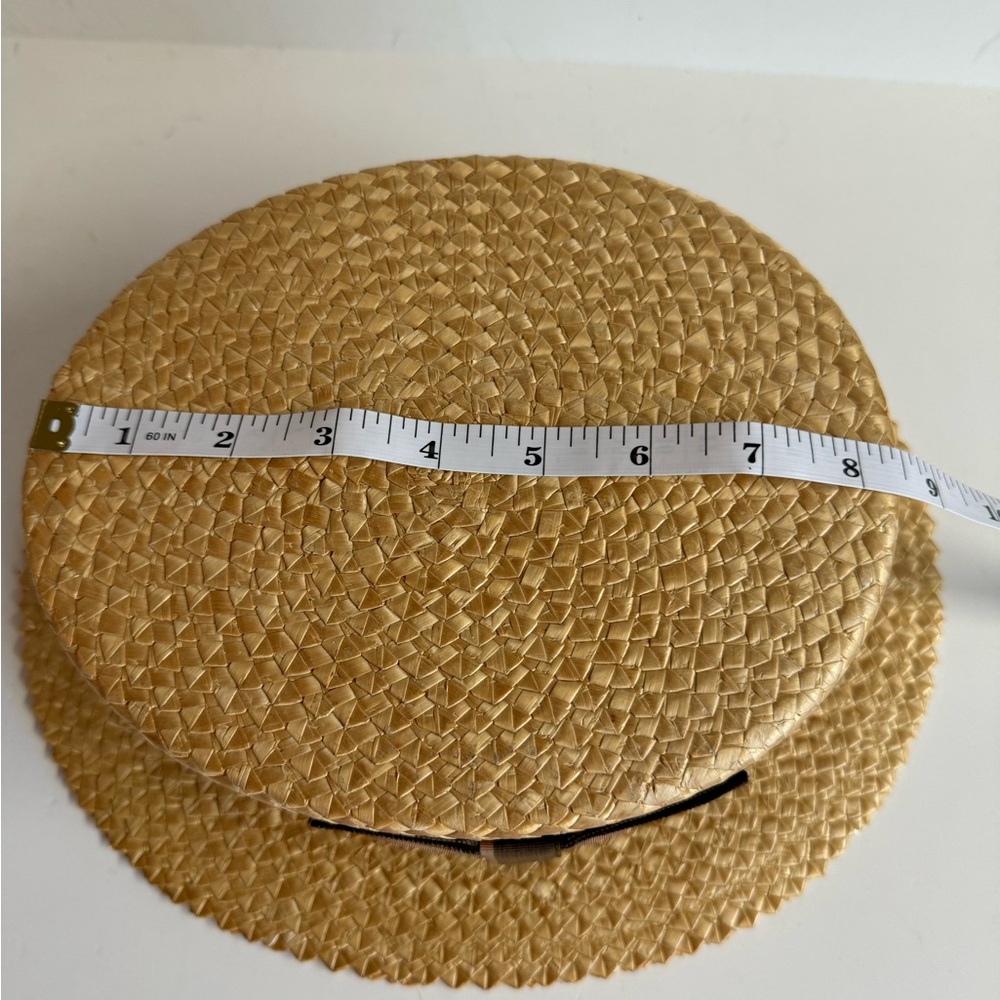 Vtg 50s Hughes Hatcher Suffrin Brown straw boaters hat Crofut & Knapp Size 7 1/4 - Picture 8 of 16